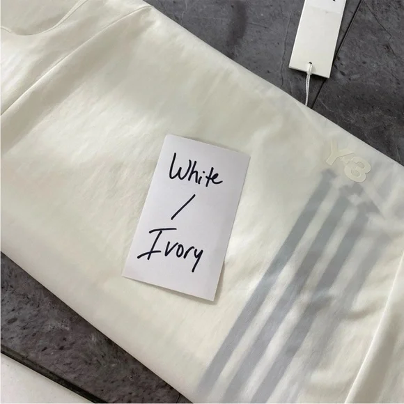 Y-3 X Adidas Sleeveless Maxi Dress Womens LARGE White Sporty Tonal Athletic RARE - Picture 14 of 16